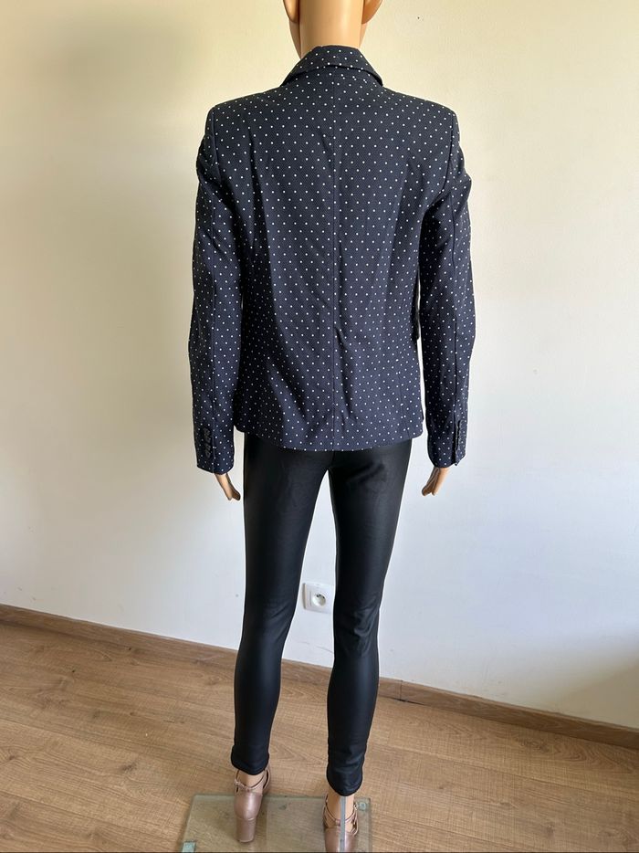 Blazer bleu marine à pois 123 taille française 36 jamais porté - photo numéro 6