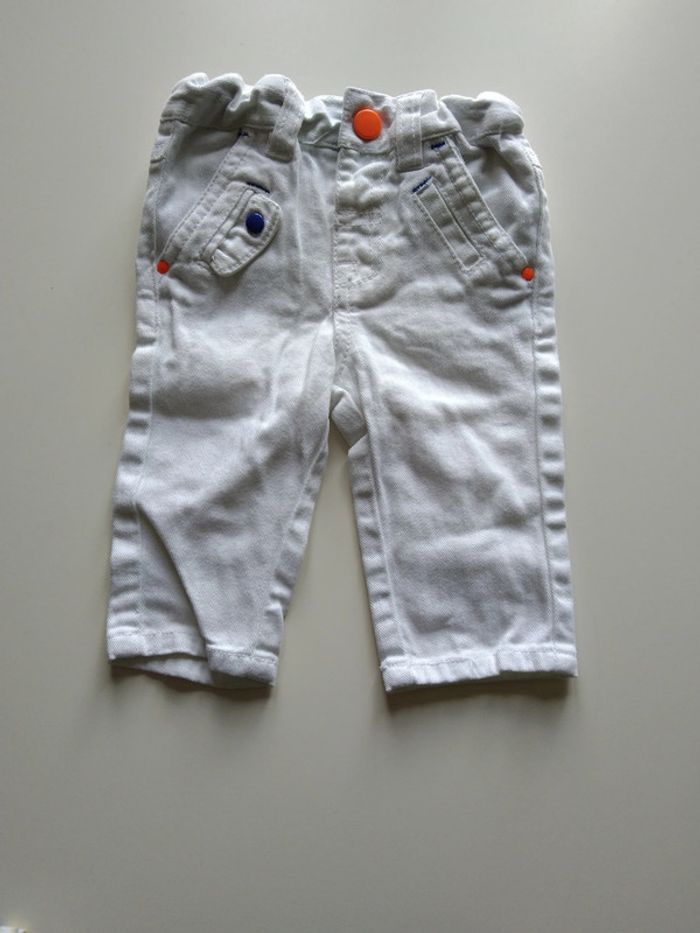 jean blanc kitchoun détails fluo garcon 3 mois