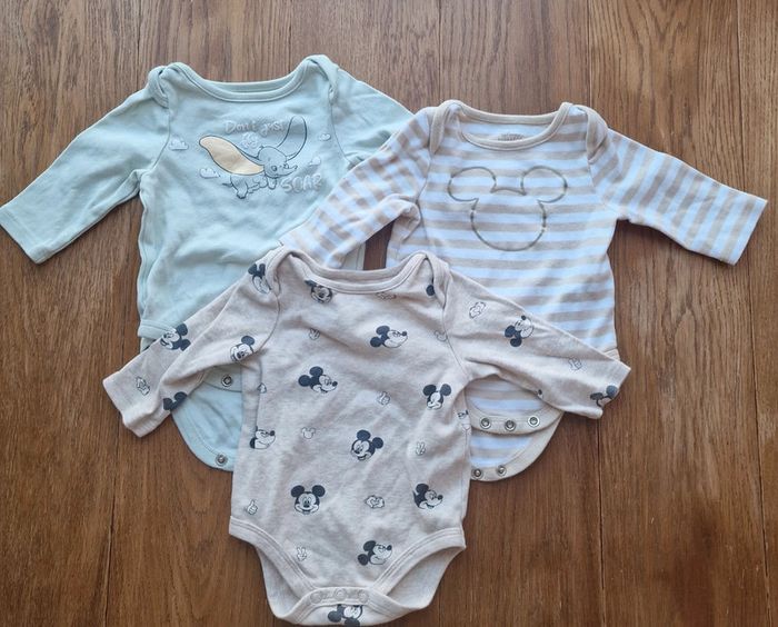 Lot de 3 boddies coton Disney store manches longues