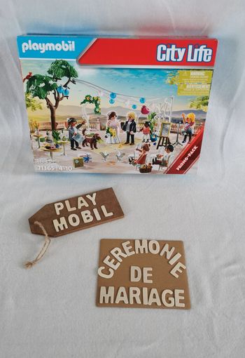 Playmobil, Cérémonie de mariage romantique à reconstituer, décorations, invités et animaux, - 71365