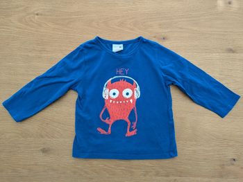 Tee shirt monstre bleu 18 mois