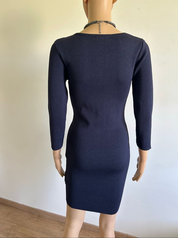 Robe bleue marine pailletée neuve Morgan taille S - photo numéro 5