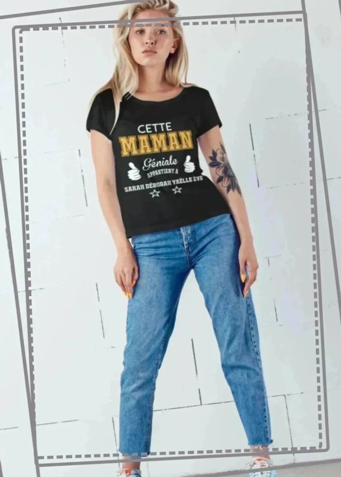 T-shirt "Cette Maman Géniale appartient à" - Cadeau Unique pour la Fête des Mères - photo numéro 2