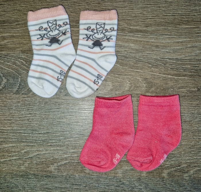 Lot de 2 paires de chaussettes 
15/16 ; 3-6 mois