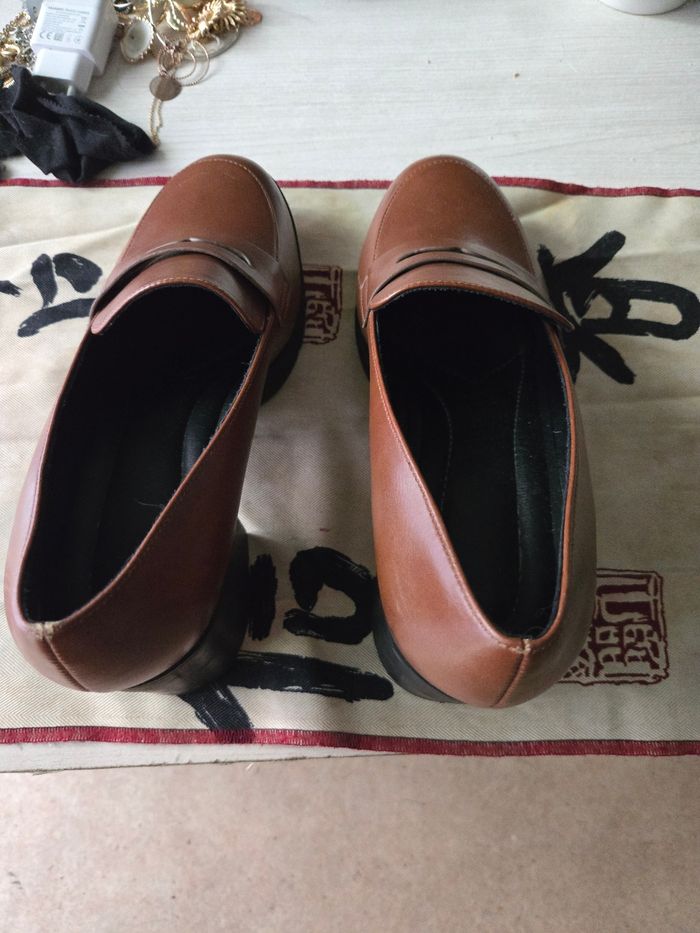 Mocassin femme marron talon - photo numéro 2
