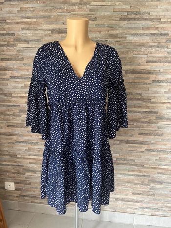 Robe bleu marine et blanche soldée