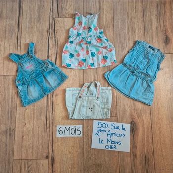 Lot de 4 robes courtes été 6 mois dont 1 gratuite