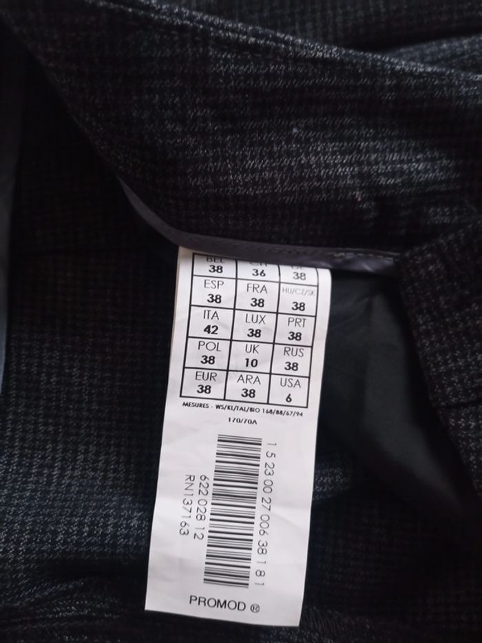 Pantalon court cigarette T38 pied de poule gris noir - Promod - photo numéro 13