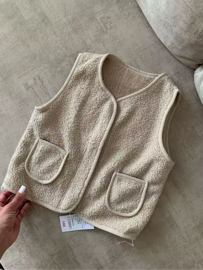 Veste sans manches enfant neuve - Beige cosy - Taille 100 (3-4 ans)