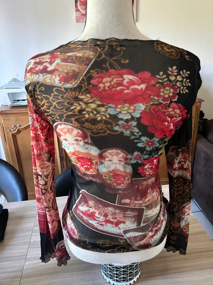 Blouse croisé fleuri transparente jofrati - photo numéro 2