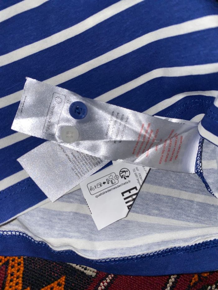 Pull marinière fin neuf 12 mois tête de chien coton 100 % - photo numéro 4