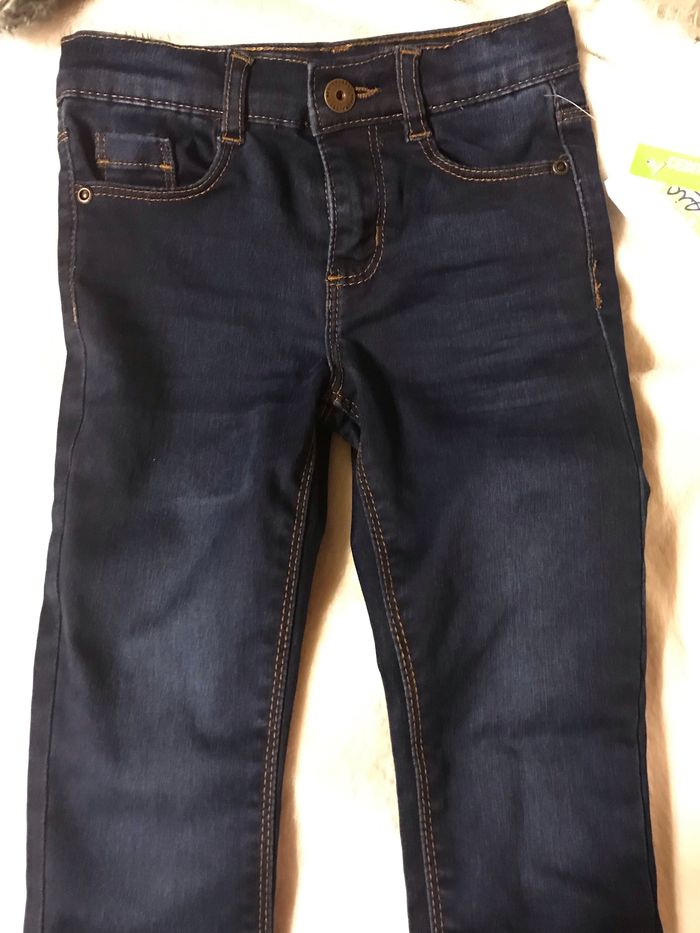 Jean skinny bleu marine taille 5ans Vertbaudet - photo numéro 2