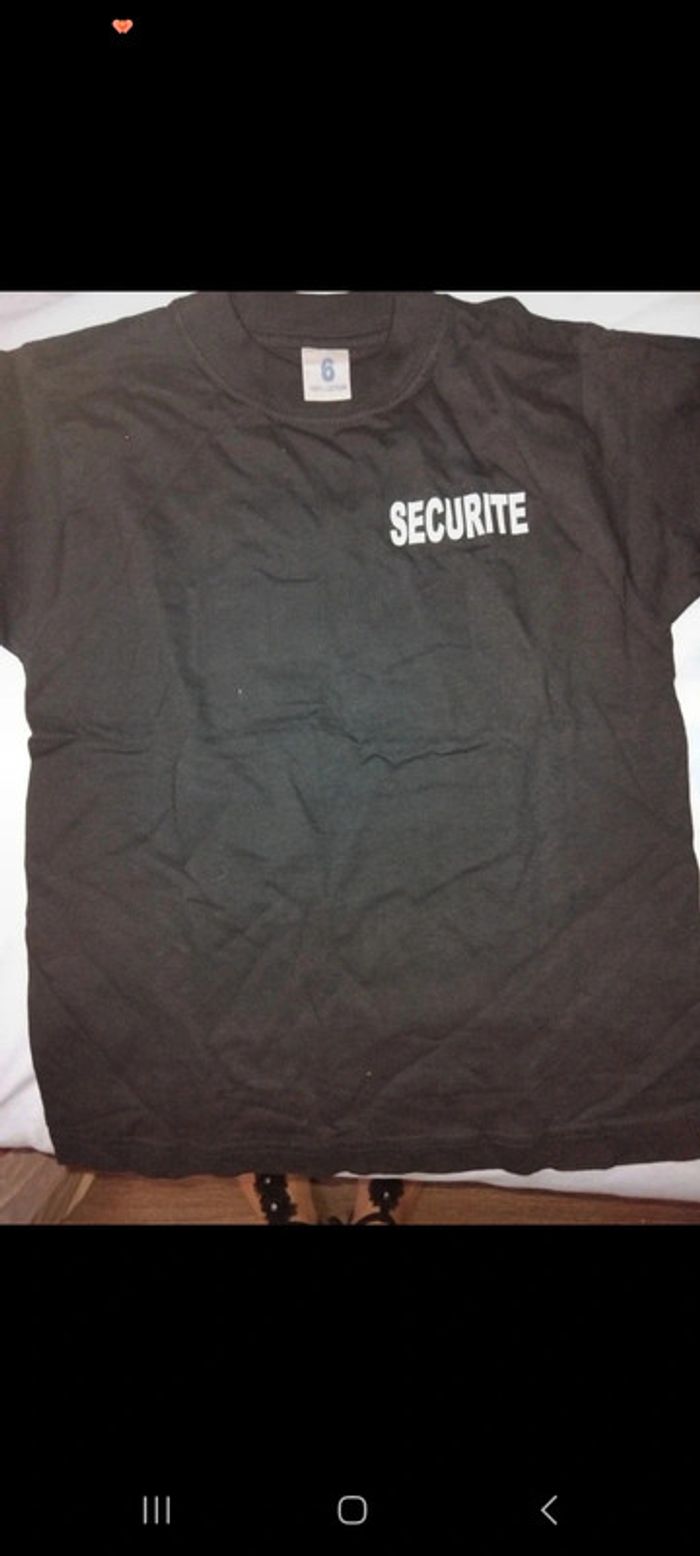 Tee shirt noir enfant sécurité