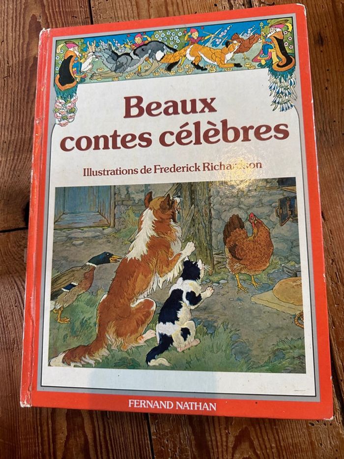 Grand livre album ancien Beaux contes célèbres Frederick Richardson Fernand Nathan vintage