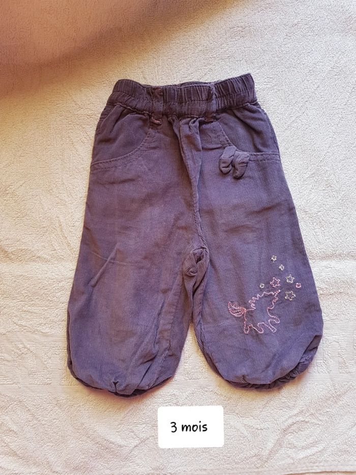 Pantalon velour graine de rêve 3 mois