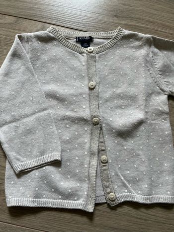 Gilet fille beige à pois taille 12mois