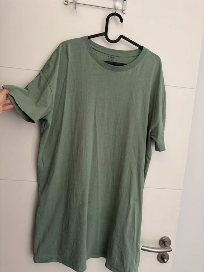 Robe t-shirt vert Kiabi 100% coton - photo numéro 2