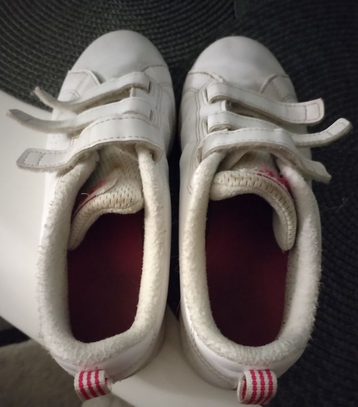 Baskets blanche "Adidas" en cuir - photo numéro 3