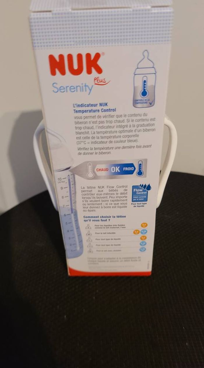 Biberon col large serenity+ poignées 300ml 6-18 mois flow control - temperature control Nuk - photo numéro 3