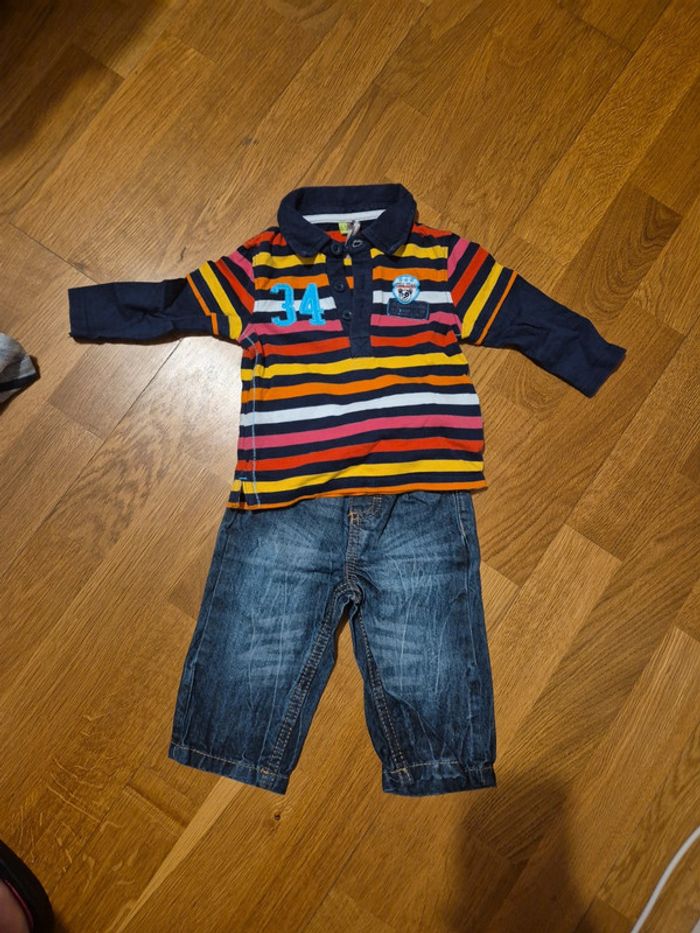 Ensemble orchestra 2 haut et 1 jeans taille 6 mois - photo numéro 5