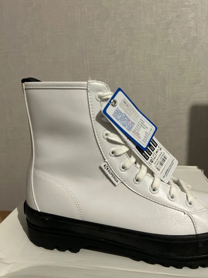 Bottines blanches Superga 2643 Alpina Vegan 🌱 leather 40 - photo numéro 2