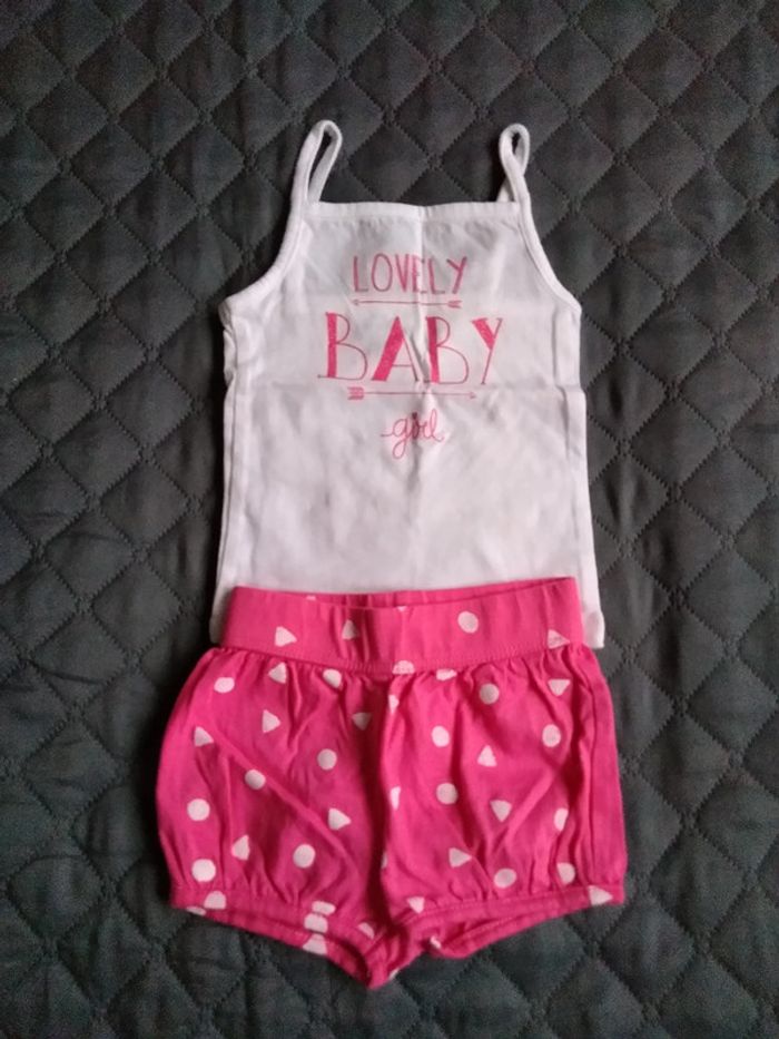 Ensemble débardeur et short, kiabi, taille 3 mois
