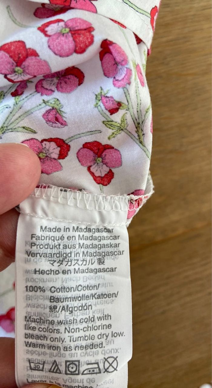 Chemisier JCrew x Liberty blanc fleurs roses taille 40 - photo numéro 11