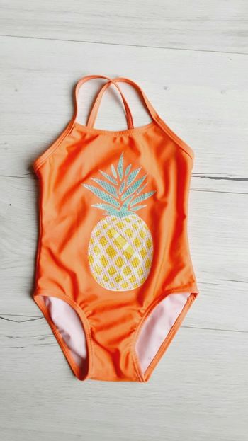 Vêtement fille maillot de bain une pièce orange motif ananas Tissaia 3 ans comme neuf