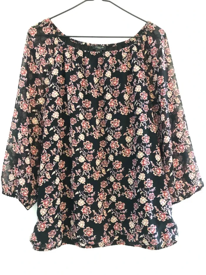 Blouse fleurie double épaisseur