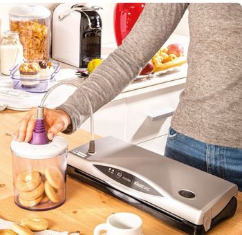 Neuf - Machine sous vide alimentaire, Magic Vac Futura, 800mbar, argent/noir