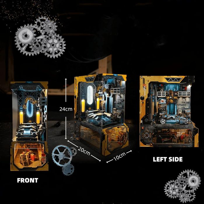 [NEUF] Kit DIY Book Nook Garage / Atelier Automobile style Cyberpunk 3D - photo numéro 6