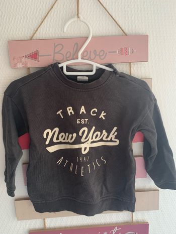 Sweat gris track H&M bébé garçon 12 mois