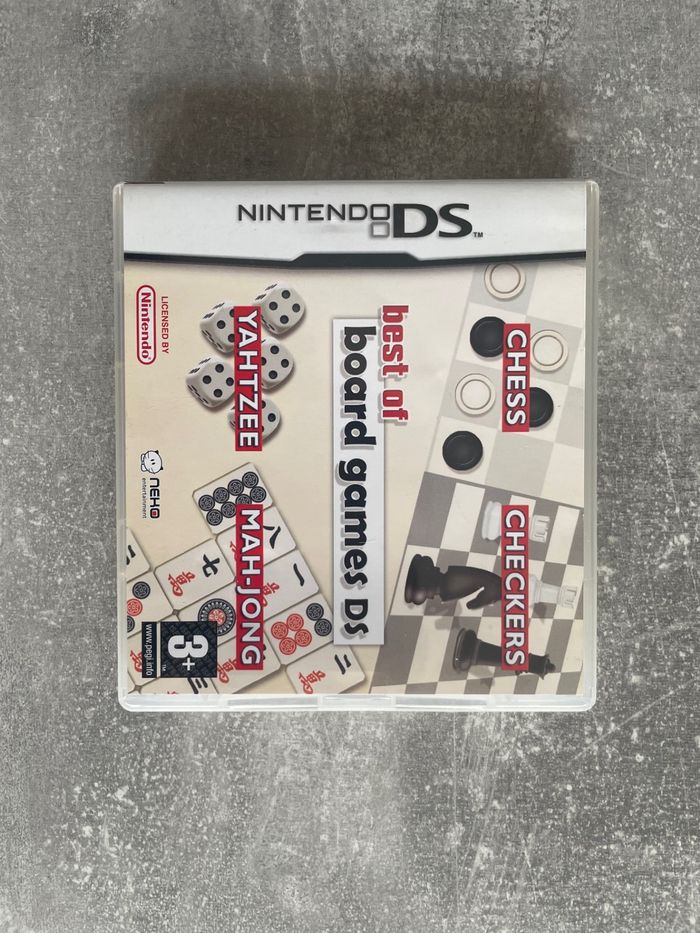 Jeu pour Nintendo DS, Best of board games, échecs, mahjong, dames, yahtzee, en français.