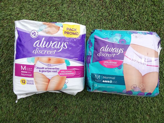 Lot de 2 Paquets neuf sous vts jetables femme taille M, Always discreet, post ou pré accouchement, fuite  urinaire