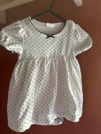 Robe body cœur blanc et noir