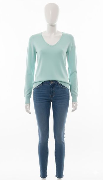 Magnifique Pull Vert d'Eau avec Dos Dentelle Original