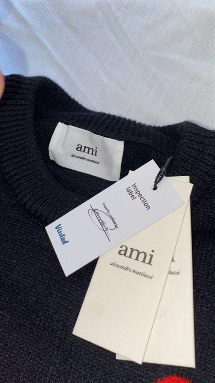 Pull AMI PARIS Noir - Taille M - Jamais porte - photo numéro 6