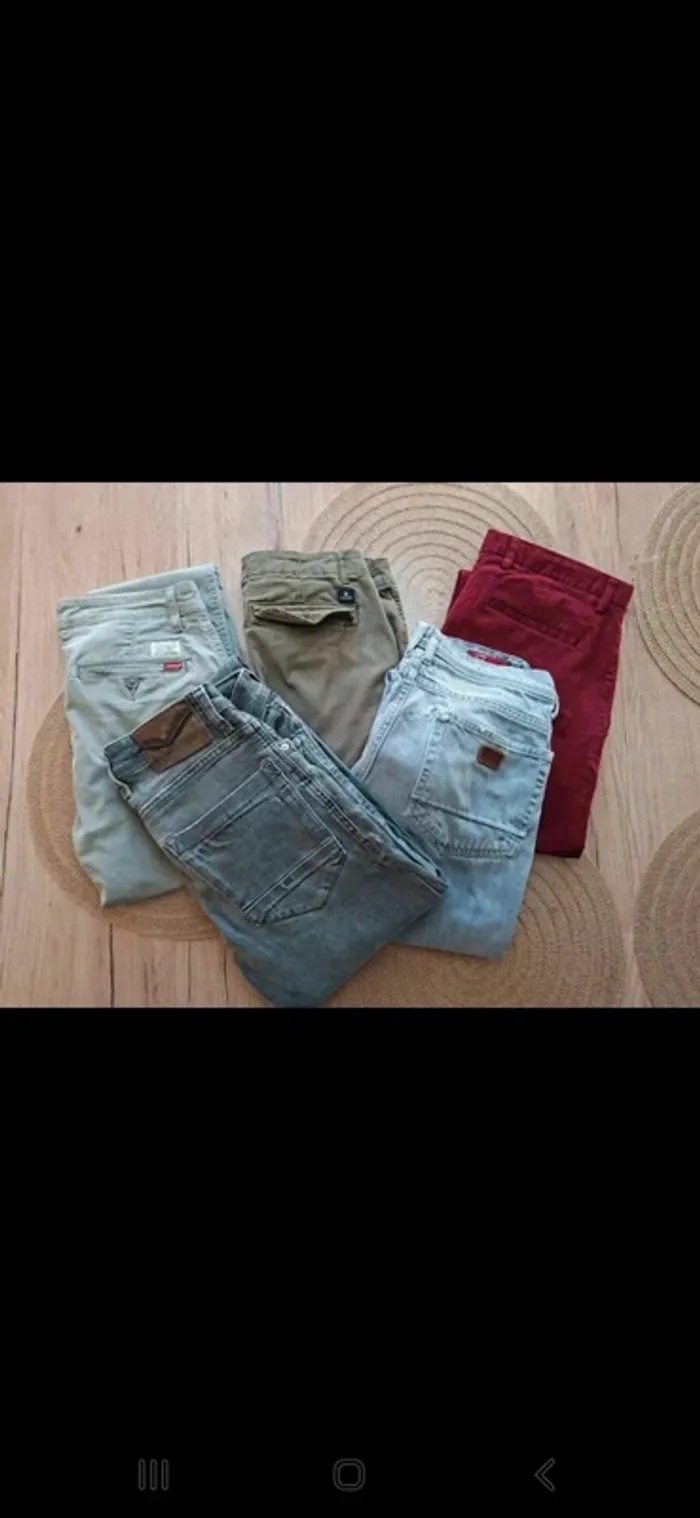 Lot 5 jeans et pantalon levi's, Redskins