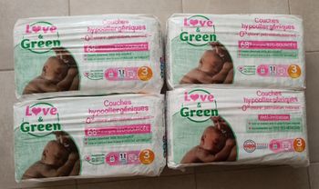 4 paquets de couches love and green taille 3