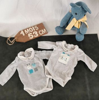 Bodies  👣  lot  de 2,  obaïbi, 1  mois