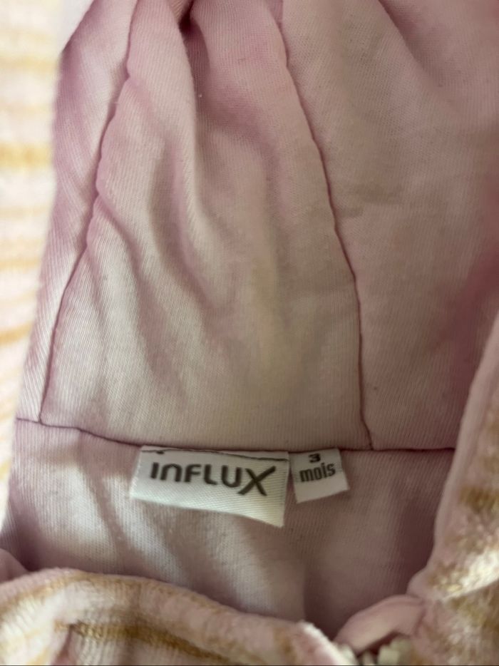 Combinaison bébé rayée rose Influx – 3 mois - photo numéro 4