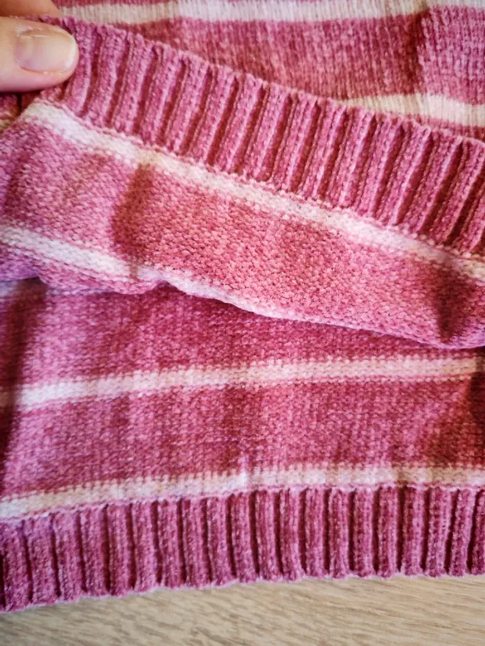 Pull neuf à col roulé rayé mango 11_12 ans fille chenille - photo numéro 4