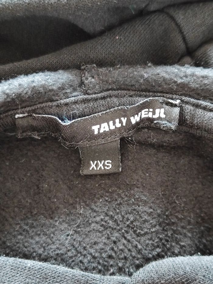 sweat à capuche noir imprimé- taille XXS - photo numéro 2