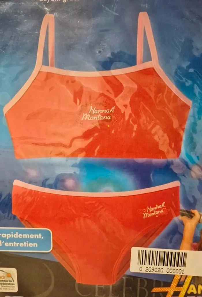 Bikini bandeau rouge hannah Montana  - 122 128- disney