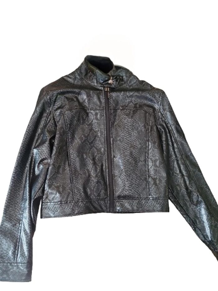 Perfecto simili cuir noir  effet serpent