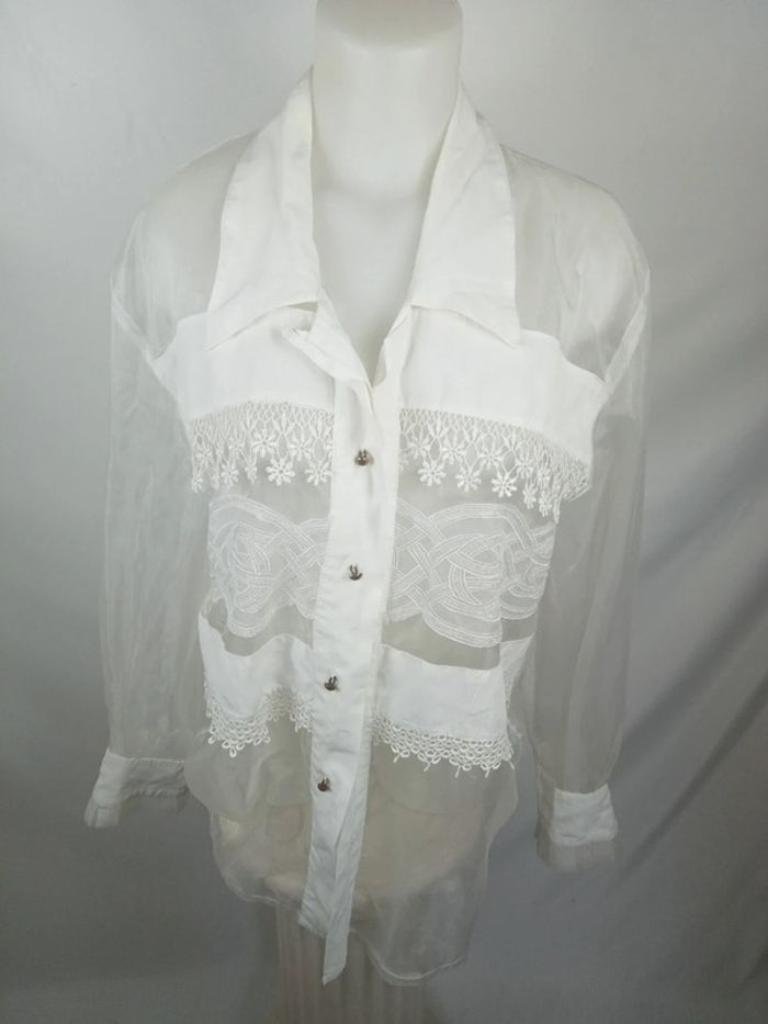 Chemise vintage blanche - white shirt - weiße Bluse - camisa blanca - witte blouse