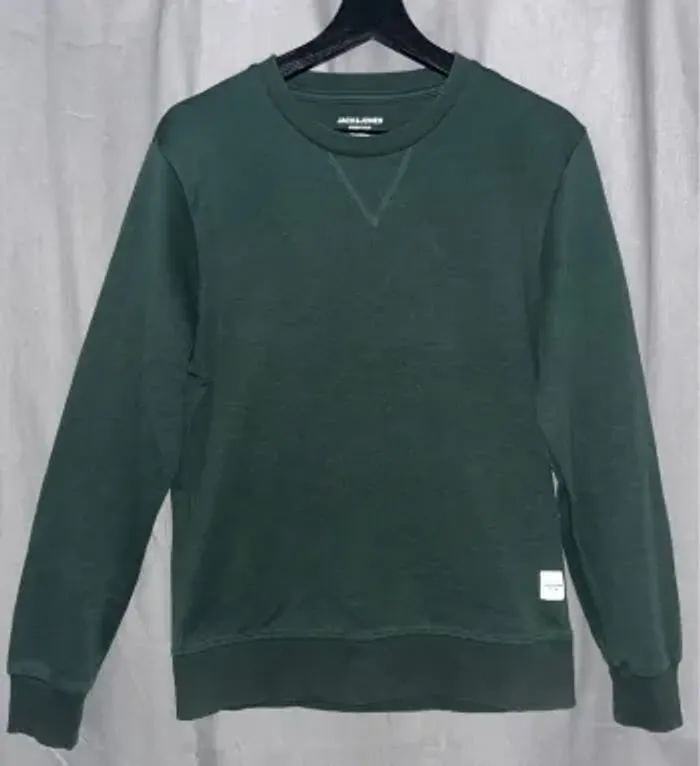 Sweat sans capuche vert foncé jack & jones taille S - photo numéro 2