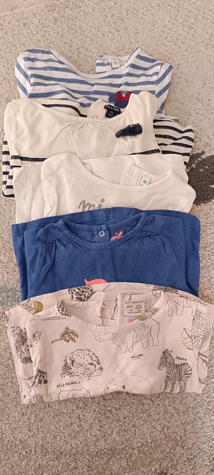 Lot t shirt manche longue bébé fille - photo numéro 1