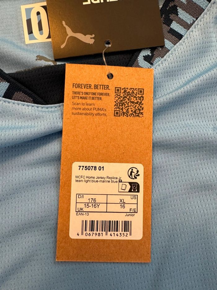 Maillot de foot Puma équipe Manchester City 2024 / 2025taille 15/16 ans authentique neuf - photo numéro 9
