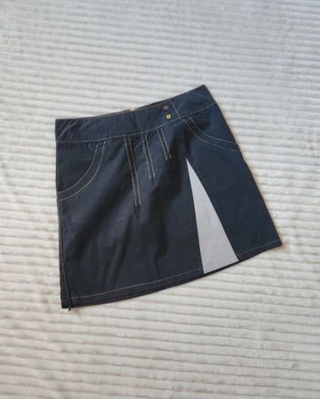 Jupe courte La Redoute – Taille 42 – Noir et gris avec détails jaunes